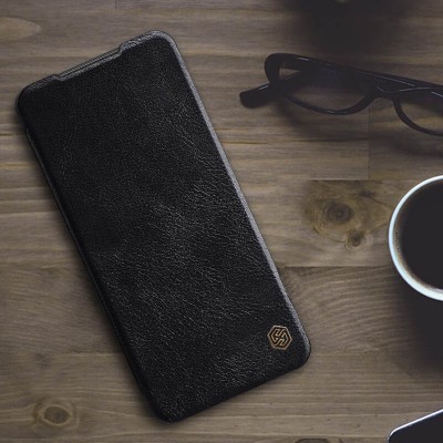 Шкіряний чохол (книжка) Nillkin Qin Series для Xiaomi Redmi Note 9s / Note 9 Pro / Note 9 Pro Max Чорний