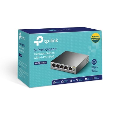 Комутатор NET SWITCH 5PORT 1000M 4P POE TL-SG1005P TP-LINK