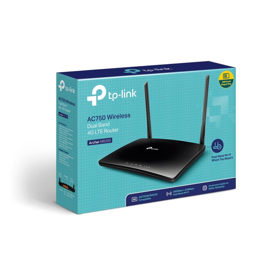 Точка доступу з функцією маршрутизації, мережеве обладнання 733MBPS 10/100M 4P DUAL BAND ARCHER MR200 TP-LINK Точка доступу з функцією маршрутизації, мережеве обладнання 733MBPS 10/100M 4P DUAL BAND ARCHER MR200 TP-LINK