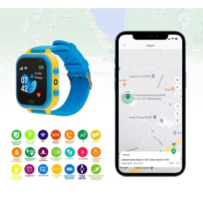 Смарт-годинник Для дітей AmiGo GO009 BlueYel.(Синьо-жовтий)