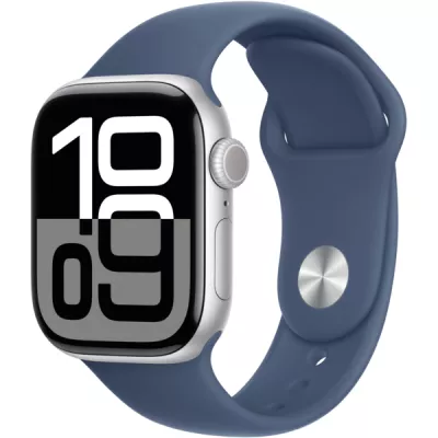 Смарт-годинник Apple Watch Series 10 GPS 46mm Silver Aluminium Case with Denim Sport Band M/L MWWM3