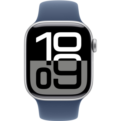 Смарт-годинник Apple Watch Series 10 GPS 46mm Silver Aluminium Case with Denim Sport Band M/L MWWM3