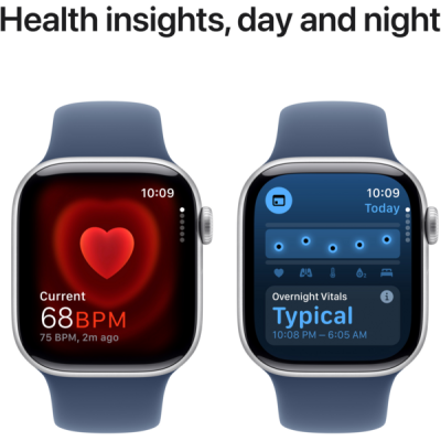 Смарт-годинник Apple Watch Series 10 GPS 46mm Silver Aluminium Case with Denim Sport Band M/L MWWM3