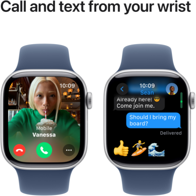 Смарт-годинник Apple Watch Series 10 GPS 46mm Silver Aluminium Case with Denim Sport Band M/L MWWM3