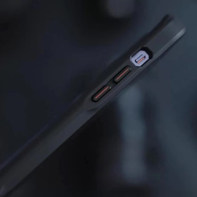 TPU+PC чохол Metal Buttons with MagSafe Carbon Ring для Apple iPhone 14 Pro Max (6.7") Чорний