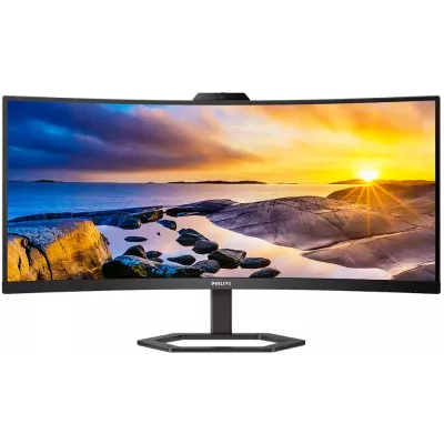 Монiтор TFT PHILIPS 34" 34E1C5600HE/00 21:9 WQHD VA Curved 100Hz HDMI DP USB-C WebCam