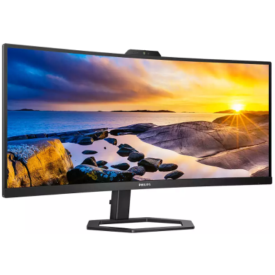 Монiтор TFT PHILIPS 34" 34E1C5600HE/00 21:9 WQHD VA Curved 100Hz HDMI DP USB-C WebCam