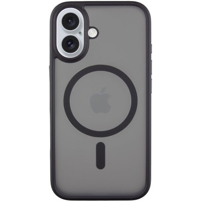 TPU+PC чохол Metal Buttons with MagSafe для Apple iPhone 16 (6.1") Чорний TPU+PC чохол Metal Buttons with MagSafe для Apple iPhone 16 (6.1") Чорний