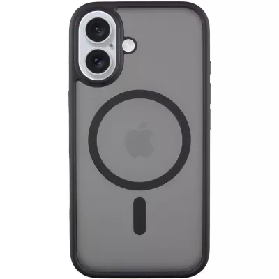 TPU+PC чохол Metal Buttons with MagSafe для Apple iPhone 16 (6.1") Чорний