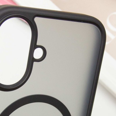 TPU+PC чохол Metal Buttons with MagSafe для Apple iPhone 16 (6.1") Чорний TPU+PC чохол Metal Buttons with MagSafe для Apple iPhone 16 (6.1") Чорний