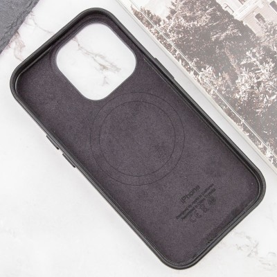 Шкіряний чохол Leather Case (AAA) with MagSafe and Animation для Apple iPhone 14 Pro Max (6.7") Midnight