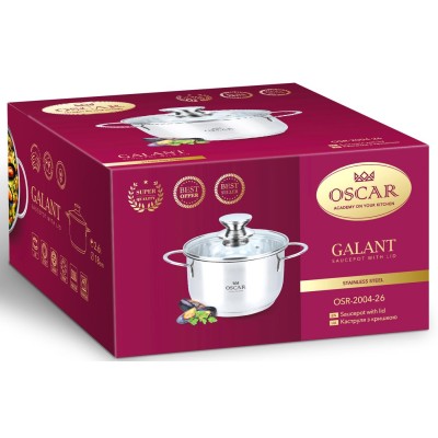 Каструля OSCAR GALANT 26 см з кришкою (OSR-2004-26)
