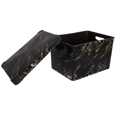 Корзина VIOLET HOUSE 0648 DECOR Marble BLACK з/кр. 20 л (0648 DECOR Marble BLACK с/кр. 20 л)