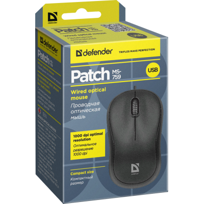 Миша DEFENDER (52759)Patch MS-759 чорний Миша DEFENDER (52759)Patch MS-759 чорний