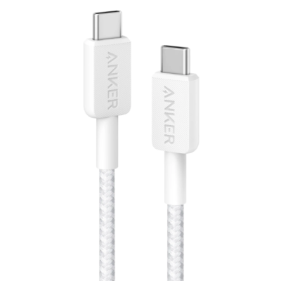 кабель ANKER 322 USB-C to USB-C - 0.9m Nylon (Білий)
