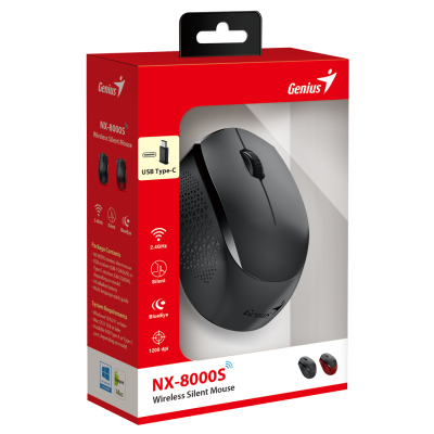Миша GENIUS NX-8000S Type-C Receiver, Чорний