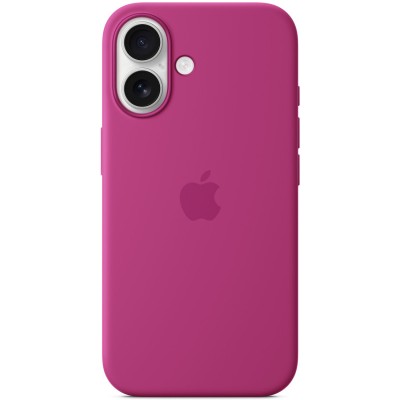 Чохол Silicone case (AAA) full with Magsafe and Animation для Apple iPhone 16 (6.1") Fuchsia
