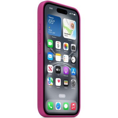 Чохол Silicone case (AAA) full with Magsafe and Animation для Apple iPhone 16 (6.1") Fuchsia