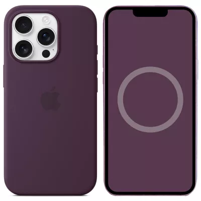 Чохол Silicone case (AAA) full with Magsafe and Animation для Apple iPhone 16 Pro Max (6.9") Plum