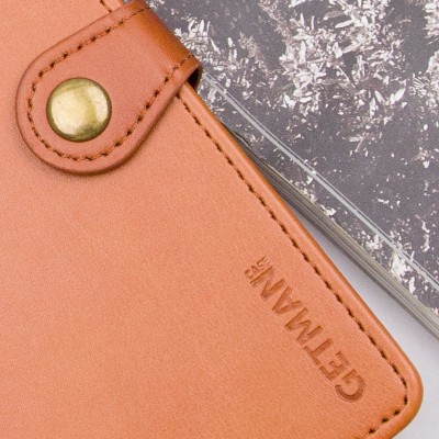 Шкіряний чохол книжка GETMAN Gallant (PU) для Xiaomi Redmi Note 13 5G Коричневий