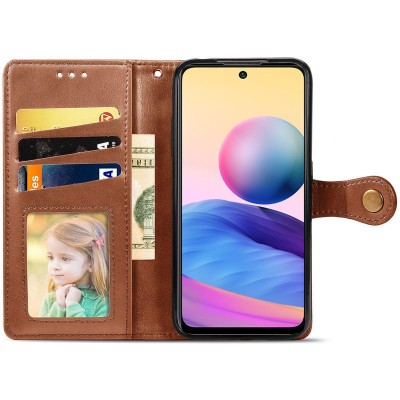 Шкіряний чохол книжка GETMAN Gallant (PU) для Xiaomi Redmi Note 13 5G Коричневий