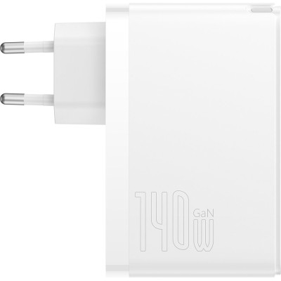 Зарядний Пристрій Baseus GaN5 Pro 140W 2 x Type-C + USB + Кабель Type-C - Type-C (CCGP100202) white Зарядний Пристрій Baseus GaN5 Pro 140W 2 x Type-C + USB + Кабель Type-C - Type-C (CCGP100202) white