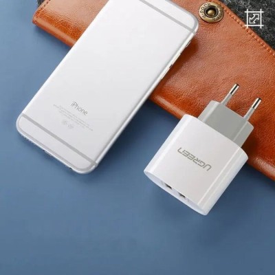 Мережевий Зарядний пристрій UGREEN CD104 Dual USB Wall Charger 3.4A (20384) White