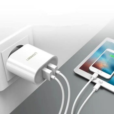 Мережевий Зарядний пристрій UGREEN CD104 Dual USB Wall Charger 3.4A (20384) White