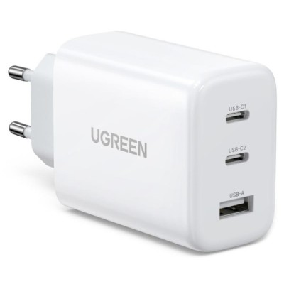 Мережевий Зарядний пристрій UGREEN CD275 65W 2xUSB-C 1xUSB-A Fast Charger (90496) White Мережевий Зарядний пристрій UGREEN CD275 65W 2xUSB-C 1xUSB-A Fast Charger (90496) White