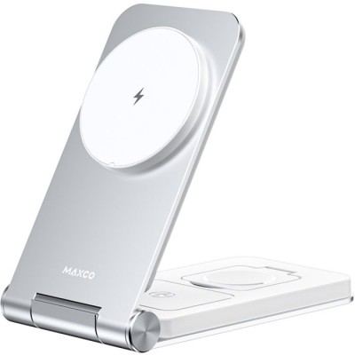 Бездротовий зарядний пристрій MAXCO 3in1 15W Wireless Charger (MW08) сір.