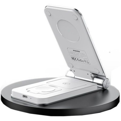 Бездротовий зарядний пристрій MAXCO 3in1 15W Wireless Charger (MW08) сір.