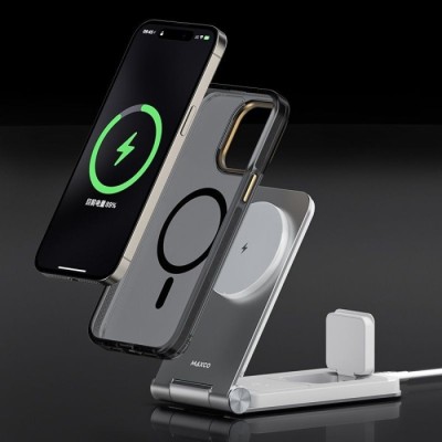 Бездротовий зарядний пристрій MAXCO 3in1 15W Wireless Charger (MW08) сір.