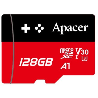 Карта пам'яті Apacer microSDXC UHS-I U3 128GB V30 A1 (AP128GMCSX10U7-RAGC) Карта пам'яті Apacer microSDXC UHS-I U3 128GB V30 A1 (AP128GMCSX10U7-RAGC)