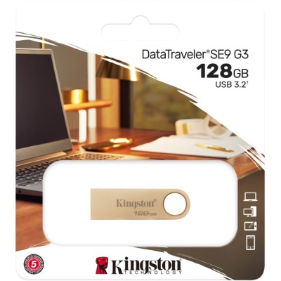 Флеш-пам'ять USB Kingston DT SE9 G3 128GB USB 3.2 Gold (DTSE9G3/128GB)