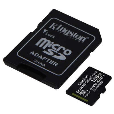 Карта пам'яті Kingston 128GB microSDXC Canvas Select Plus 100R A1 C10 + SD адаптер (SDCS2/128GB)