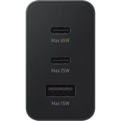 мережева зарядка SAMSUNG 65W Power Adapter Trio (w/o cable) EP-T6530NBEGEU / Чорна