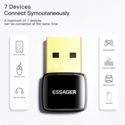 Bluetooth Адаптер Essager Starlord USB Bluetooth 5.0 Adapter Black (EBT50-XJ01-Z)
