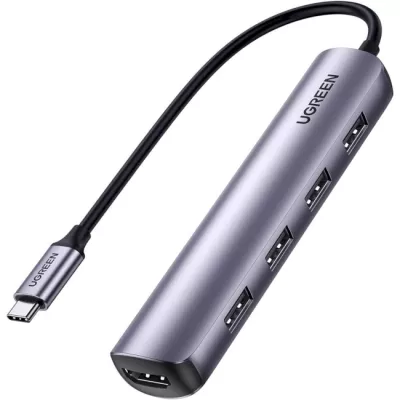 USB-хаб UGREEN CM417 USB-C To 4xUSB 3.0+HDMI Adapter Space Gray (20197)