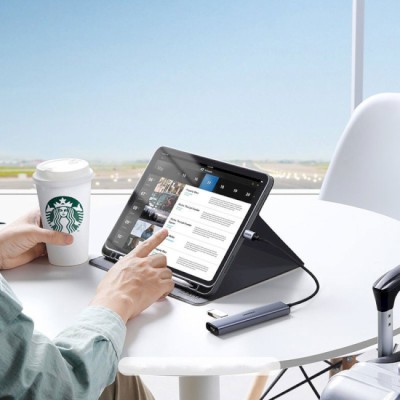 USB-хаб UGREEN CM473 4-in-1 USB Type-C To 4xUSB 3.0 HUB Space Gray (20841)