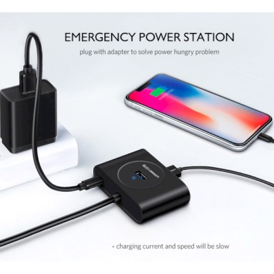 USB-хаб UGREEN CR113 USB 3.0 With USB Type-C Plug 4 Ports HUB 1m Black (40850)