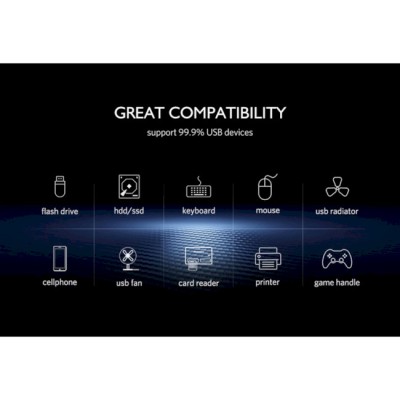 USB-хаб UGREEN CR113 USB 3.0 With USB Type-C Plug 4 Ports HUB 1m Black (40850)