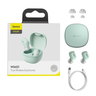 Навушники Baseus Encok WM01 TWS (Green) (NGTW240006)