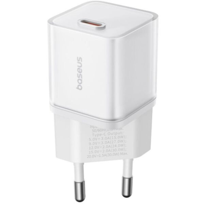 Зарядний Пристрій Baseus GaN5S 30W Wall charger 1Type-C (P10162504213-00) White