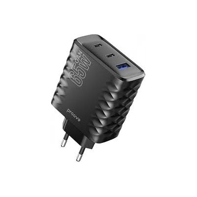 Зарядний Пристрій Proove Speed Surge Gan 65W (USB + 2 Type-C) (WCSS60120001) Black