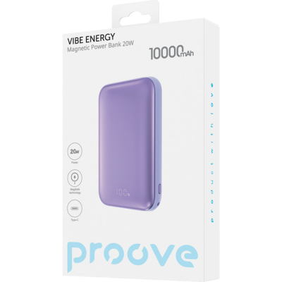 Зовнішній MagSafe Акумулятор Proove 10000mAh 20W Vibe Energy (PBVE20020009) Purple