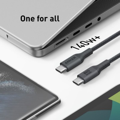 кабель ANKER 544 USB-C to USB-C - 0.9m 140W Bio-Nylon (Чорний)