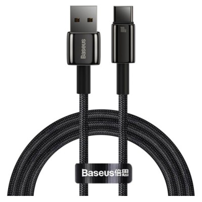 Кабель Baseus Tungsten Gold Fast Charging Data Type-C 100W (1m) (CAWJ000001) Black