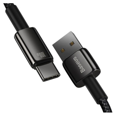 Кабель Baseus Tungsten Gold Fast Charging Data Type-C 100W (1m) (CAWJ000001) Black