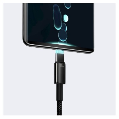 Кабель Baseus Tungsten Gold Fast Charging Data Type-C 100W (1m) (CAWJ000001) Black
