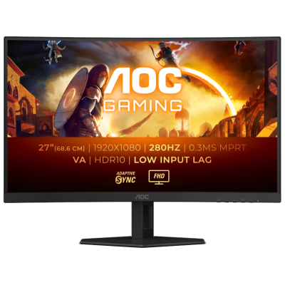 Монiтор TFT AOC 27" C27G4ZXE VA Curved FHD 280Hz 300nit 2*HDMI DP Black Монiтор TFT AOC 27" C27G4ZXE VA Curved FHD 280Hz 300nit 2*HDMI DP Black